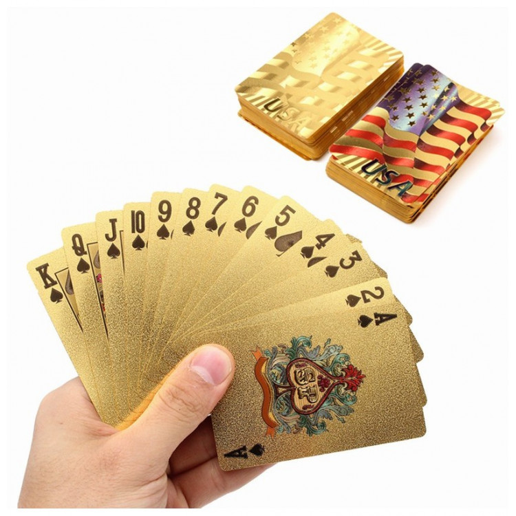 Gold Plastic Coated Playing Cards