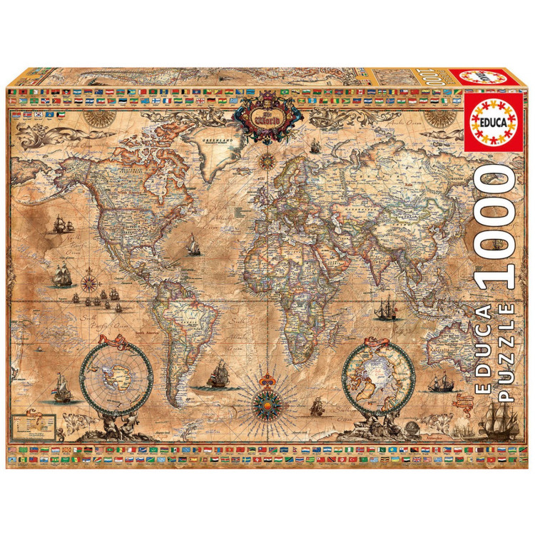 Educa Antique World Map 1000-Piece Puzzle 